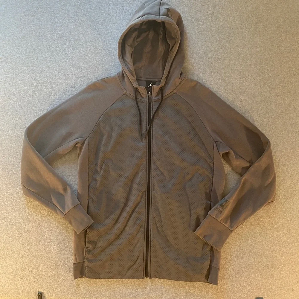 Jordan Jumpman Mens Gray Full Zip Perforated Mesh Hoodie Jacket FA160106NIG L